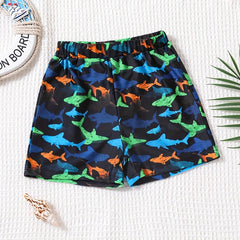 Boys Cartoon Shark Trunks for Beach Vacation
