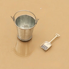 3pcs Doll House Mini Ice Bucket Set with Small Ice Cubes & Shovel