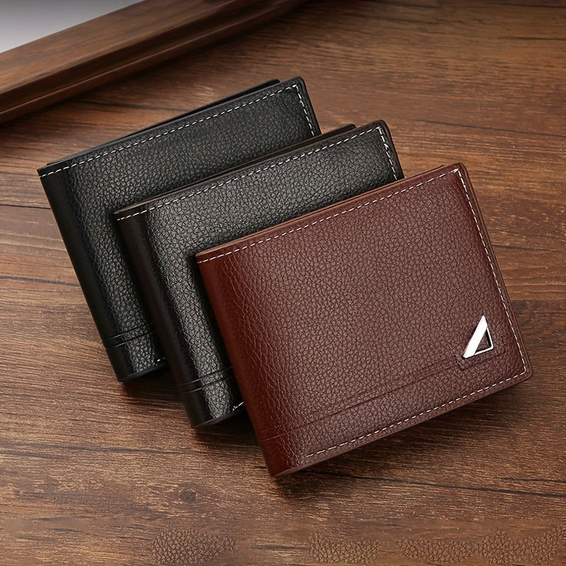 Men's Business Wallet with Money Clip Large Capacity PU Leather