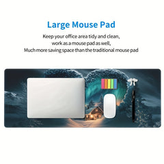 Northern Lights Love Extended Mouse Pad Non-Slip Base