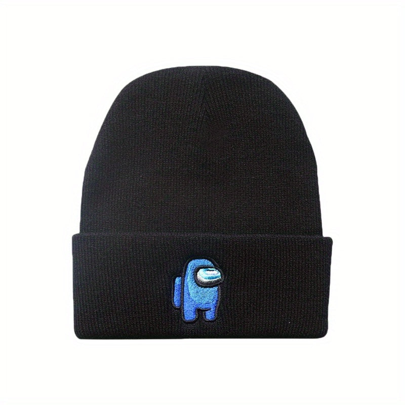 Space Werewolf Killing Embroidery Knitted Hat Autumn Winter Warm Wool Pullover
