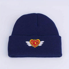 Heart Wings Embroidered Knit Beanie