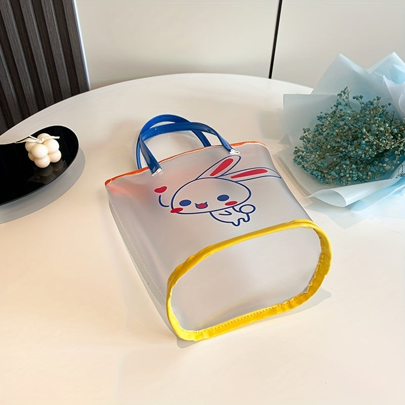 Transparent Cartoon Rabbit Travel Handbag for Girls