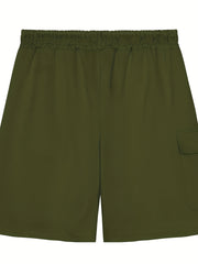 Men's Cargo Short Pants Drawstring Flap Pocket Loose Shorts
