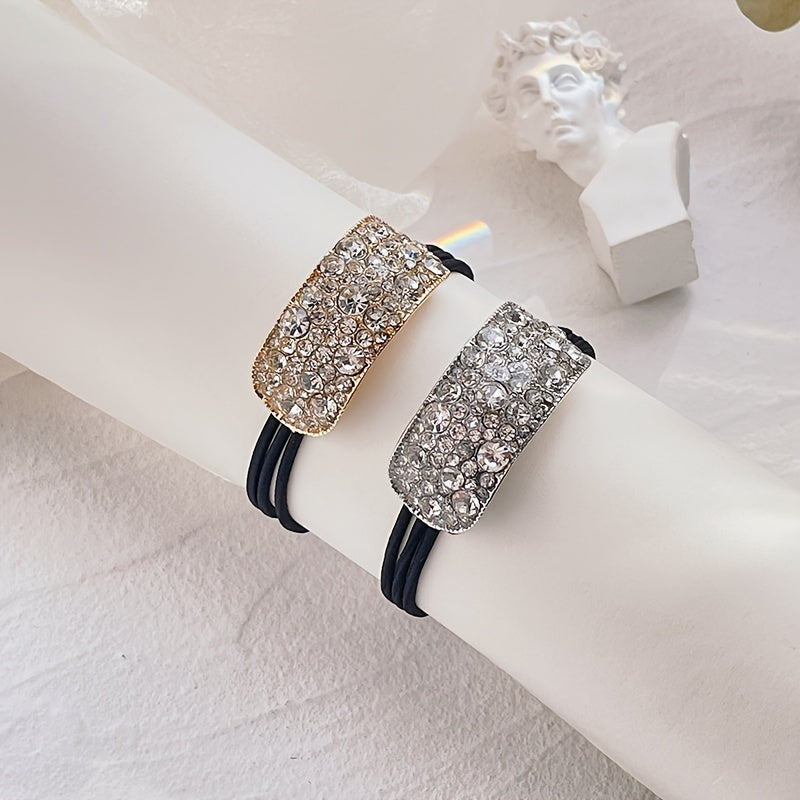 Rhinestone Glitter Ponytail Holder Hair Rope Elastic Hair Tie Band