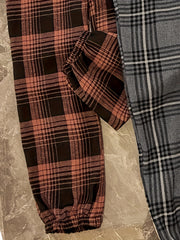 2pcs Plaid Sleep Bottoms Elastic Waistband Pants Women's Sleepwear