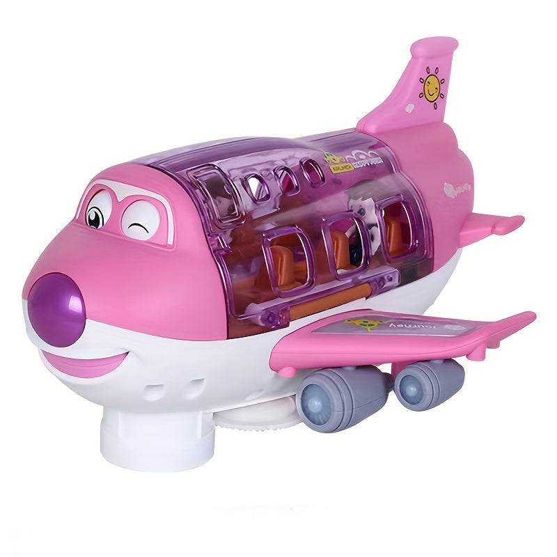 Transforming Airplane Toy with 360 Rotating Pink & Plastic Planes
