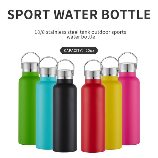 20oz Insulated Water Bottle Steel Lid BPA Free