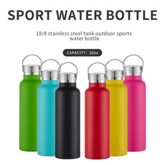 20oz Insulated Water Bottle Steel Lid BPA Free