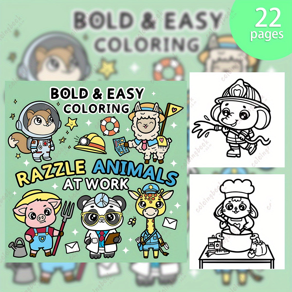 Deluxe Edition Animal Painting Coloring Book 20 Pages