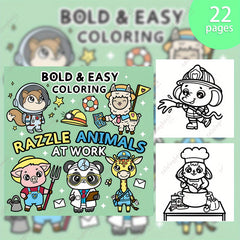 Deluxe Edition Animal Painting Coloring Book 20 Pages