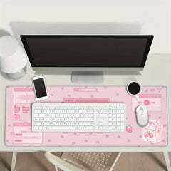Pink Strawberry Milk Gaming Mouse Pad XL Large Extended Mousepad