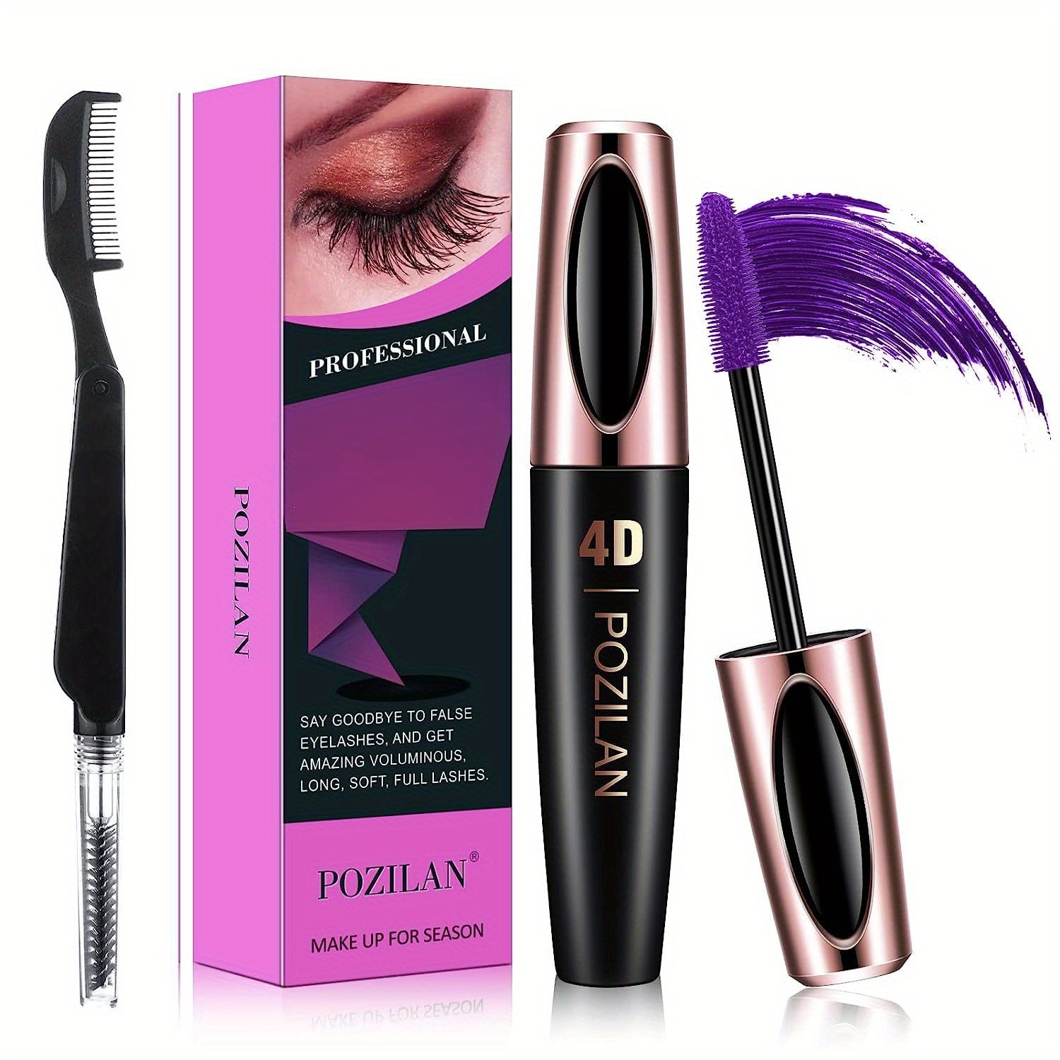 6 Colors Waterproof Mascara With Comb Set Lengthening Thickening