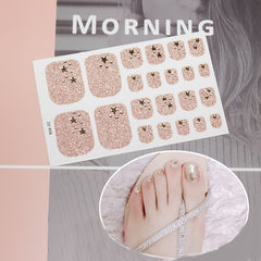 Self Adhesive Toe Nail Stickers Decals Full Wraps for Women Girls