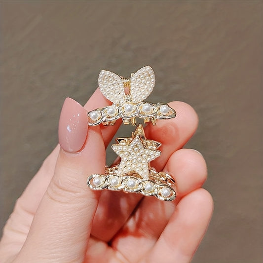 Pearl Rabbit Ears Hair Claw Mini Shark Claw Headwear