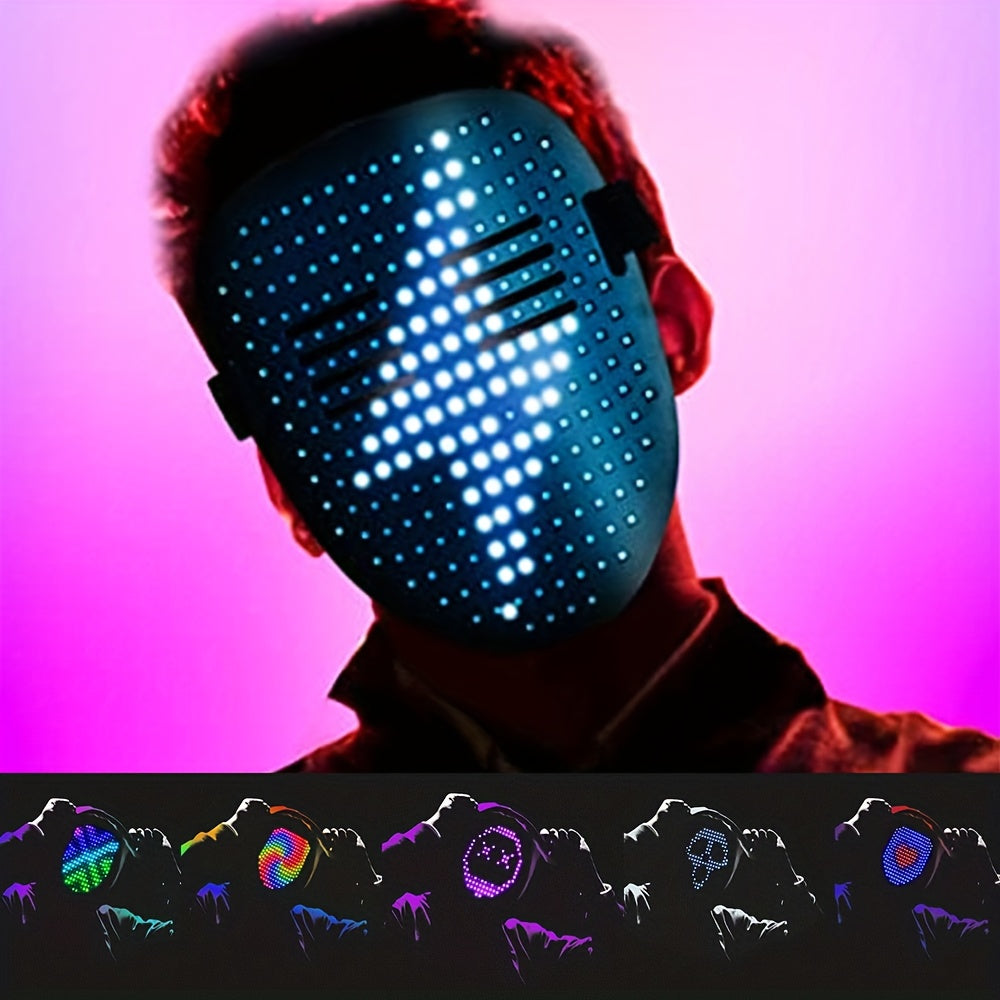 LED Halloween Mask with Gesture Sensing for Carnival Party