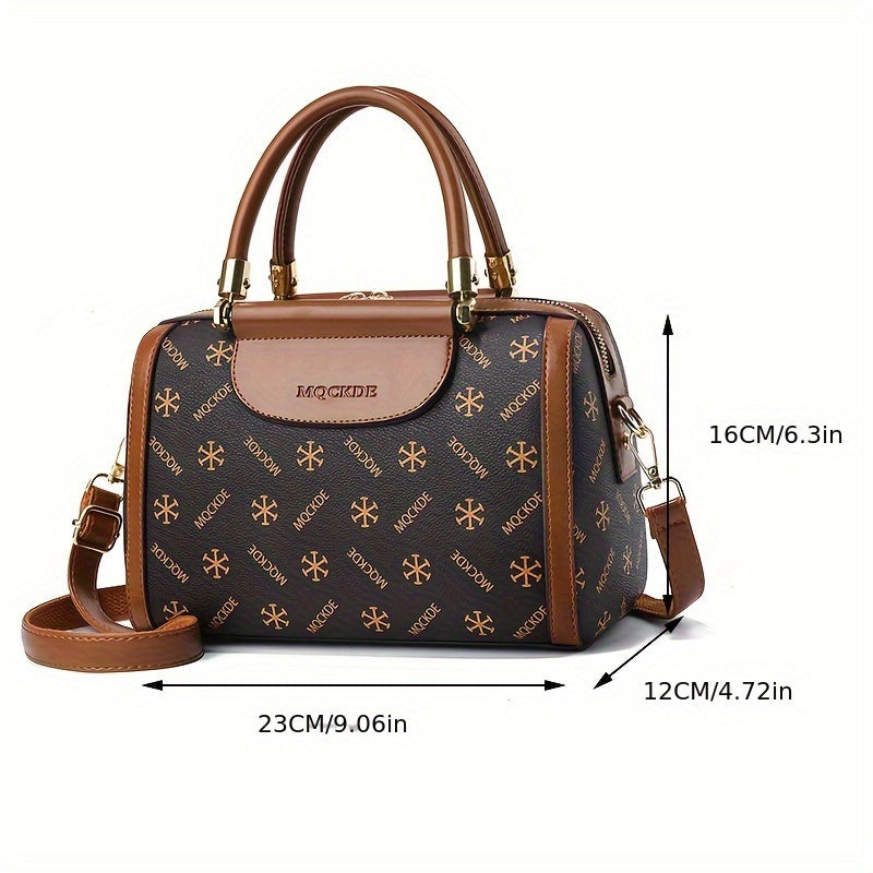 Monogram Ladies Handbag Stylish & Durable Shoulder Bag with PU Leather