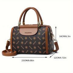 Monogram Ladies Handbag Stylish & Durable Shoulder Bag with PU Leather