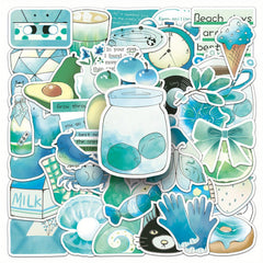 50pcs Cartoon Graffiti Stickers, Self Adhesive, Mixed Colors, Irregular Shapes