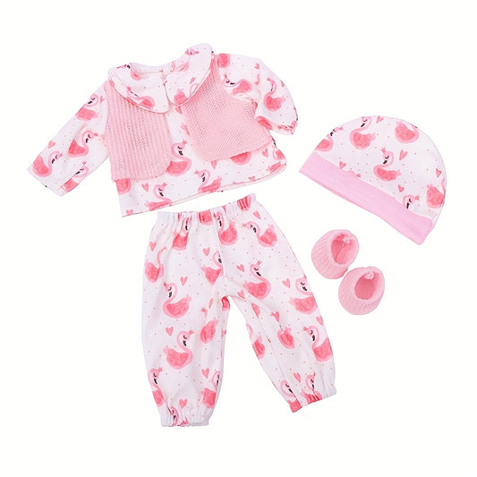 Doll Outfit Set 17 18 Inch Doll Clothing Pink Patterned 43 Polyester Fabric