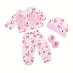 Doll Outfit Set 17 18 Inch Doll Clothing Pink Patterned 43 Polyester Fabric