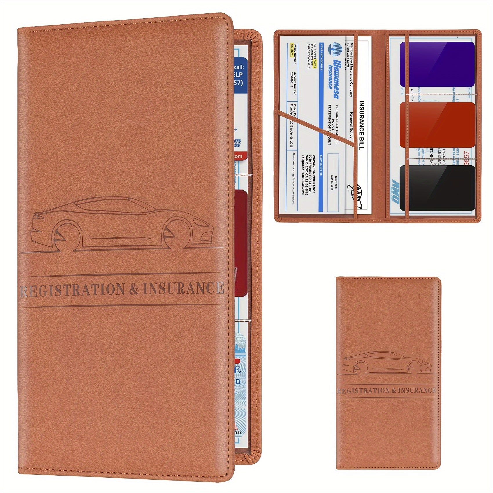 Car Registration And Insurance Holder Vehicle Glove Box Car Organizer