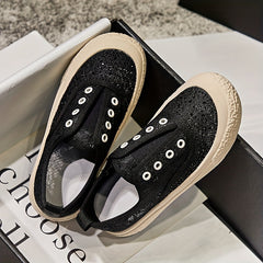 Women's Slip On Weaving Sneakers Breathable Walking Shoes