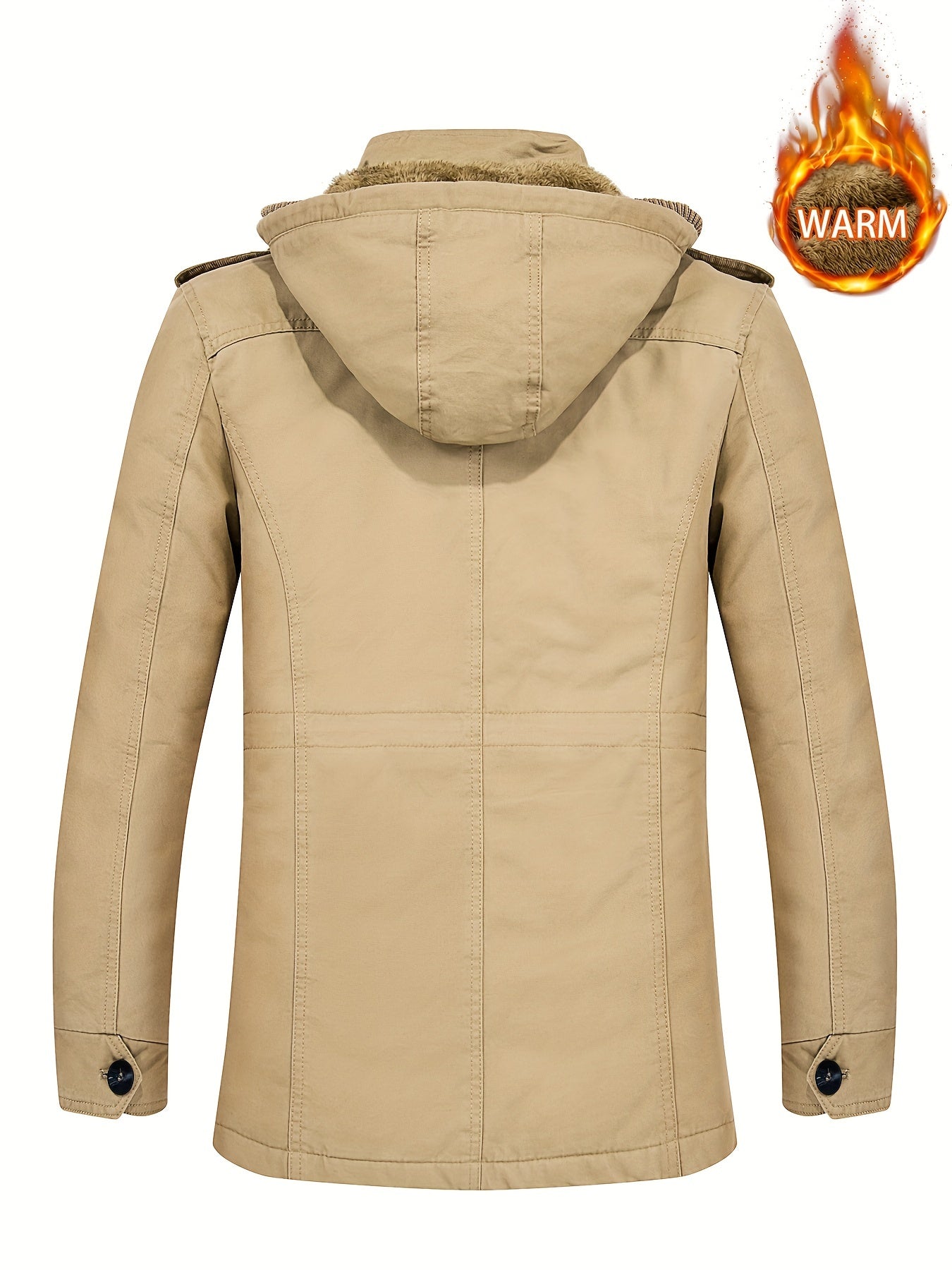 Men's Plush Thick Hooded Winter Jacket