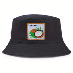 Coconut Embroidered Bucket Hat Unisex Sunshade Reversible Cap