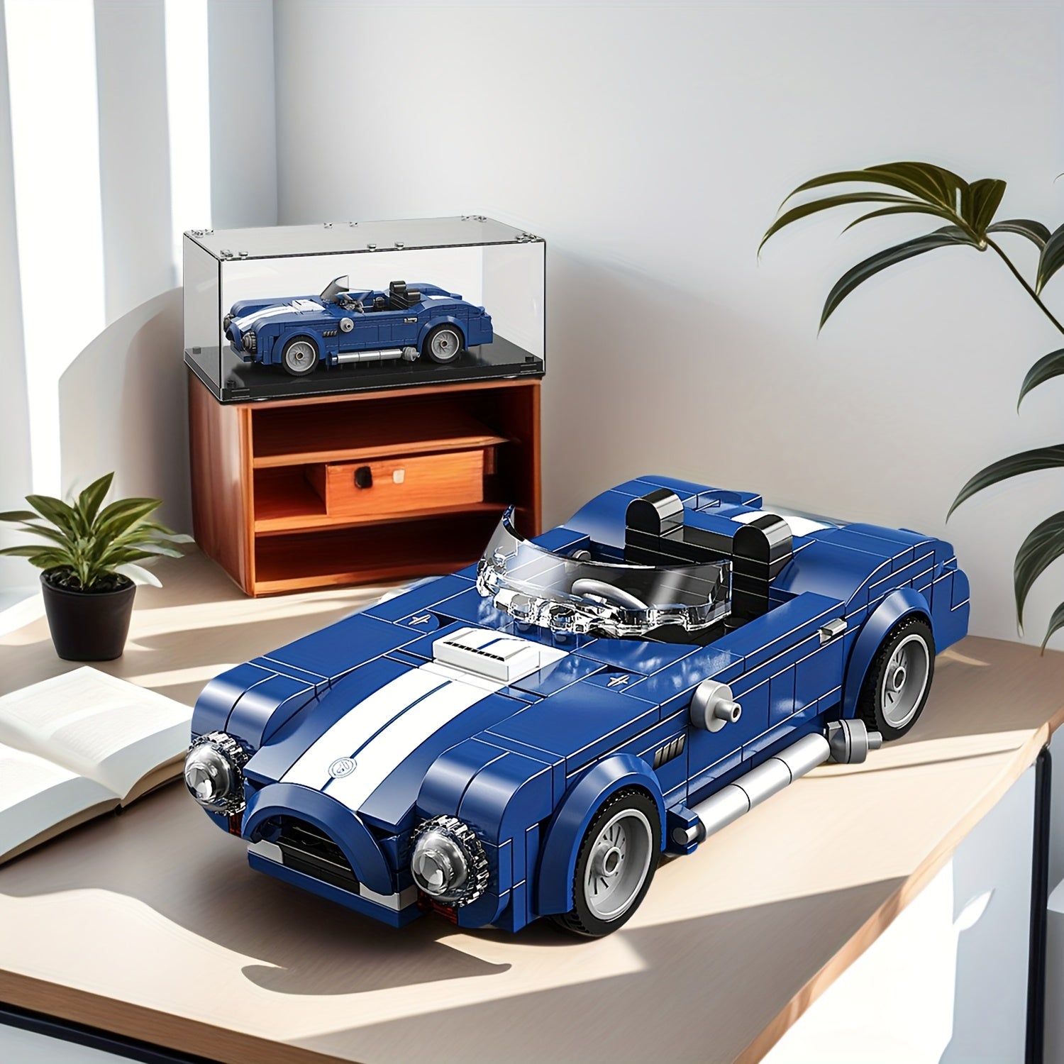 Vintage Car Model Building Toy Set with Dust Cover