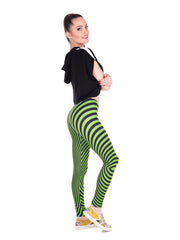 Striped Long Leggings High Waist Casual Stretchy Leggings