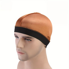 4pcs Silky Stocking Wave Caps Large Size Compression Stain Caps for Men