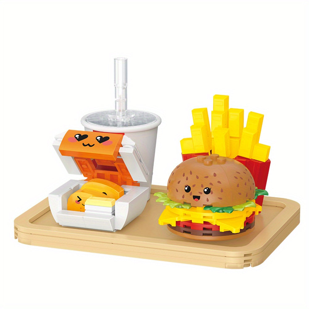 261pcs Building Blocks Hamburger Package DIY Fast Food Model Gift