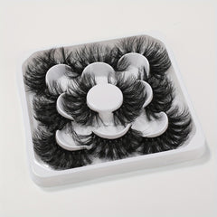 5 Pairs 25mm Dramatic Wispy Faux Mink Lashes