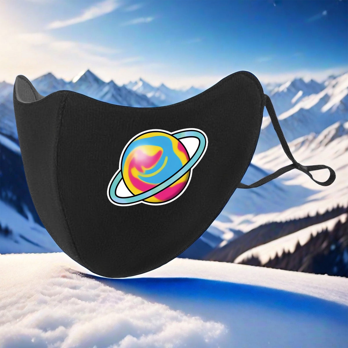 3D Velvet Warm Mask with Celestial Body Pattern