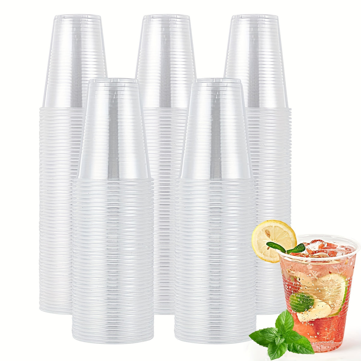 50 Pcs 3 Oz Transparent Plastic Cups for Hot and Cold Drinks - Eco-Friendly