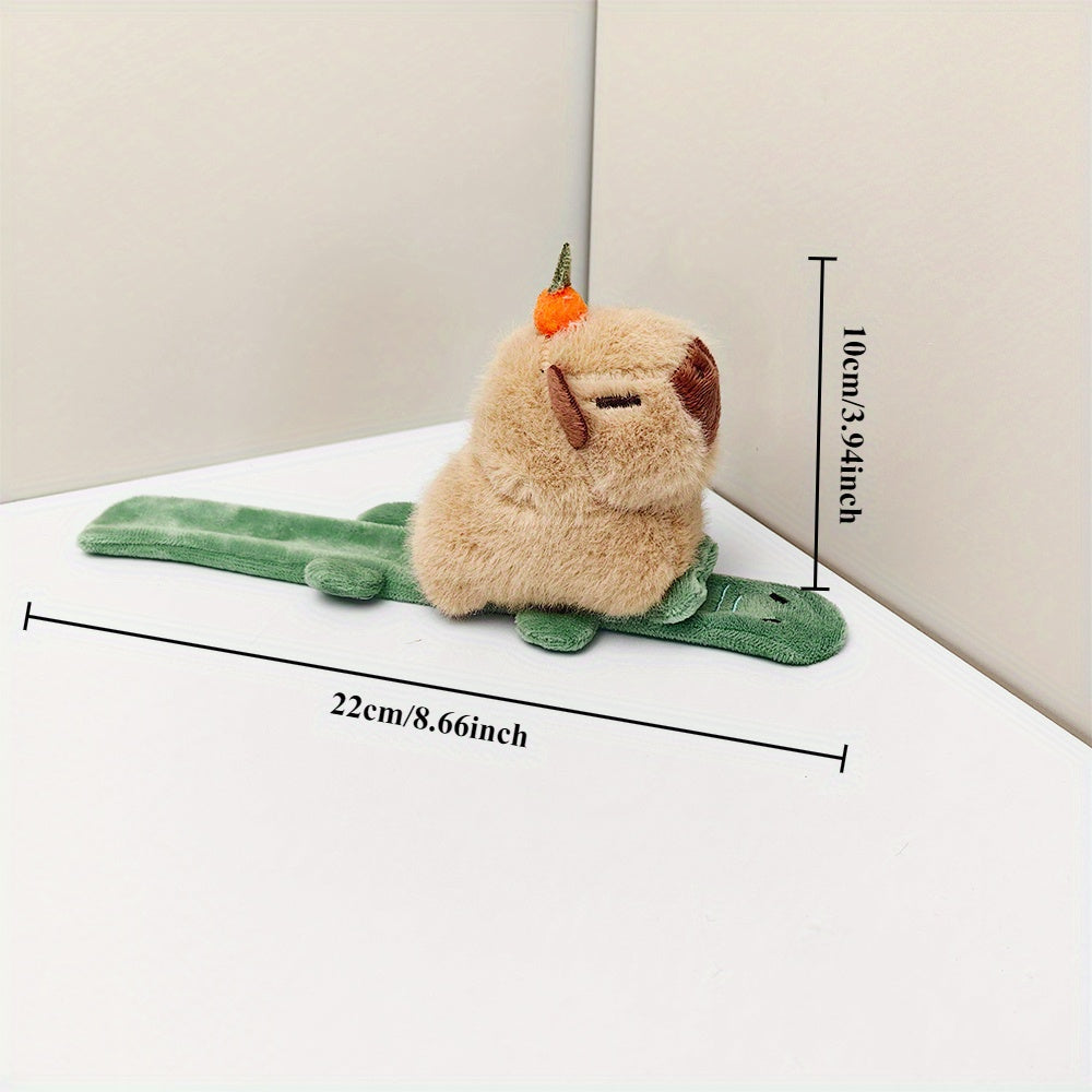 Skateboard Crocodile Capybara Puppy Plush Toy with Pop Ring
