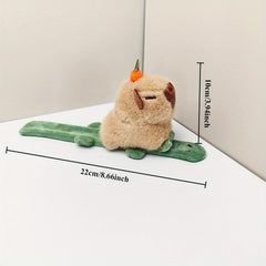 Skateboard Crocodile Capybara Puppy Plush Toy with Pop Ring