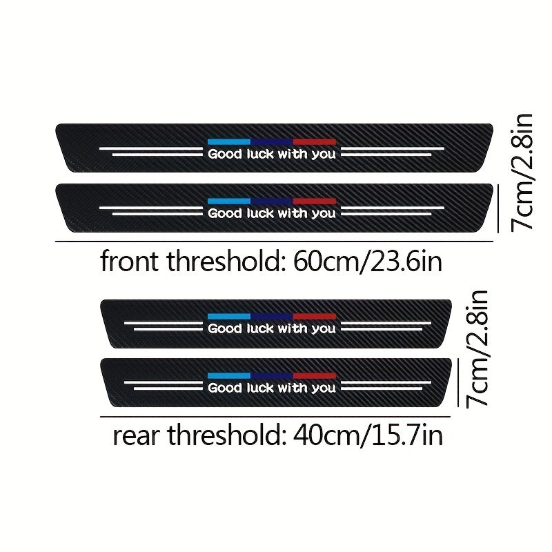 4 Pack Car Threshold Strip Anti-Stamping Door Welcome Foot Pedal Protection