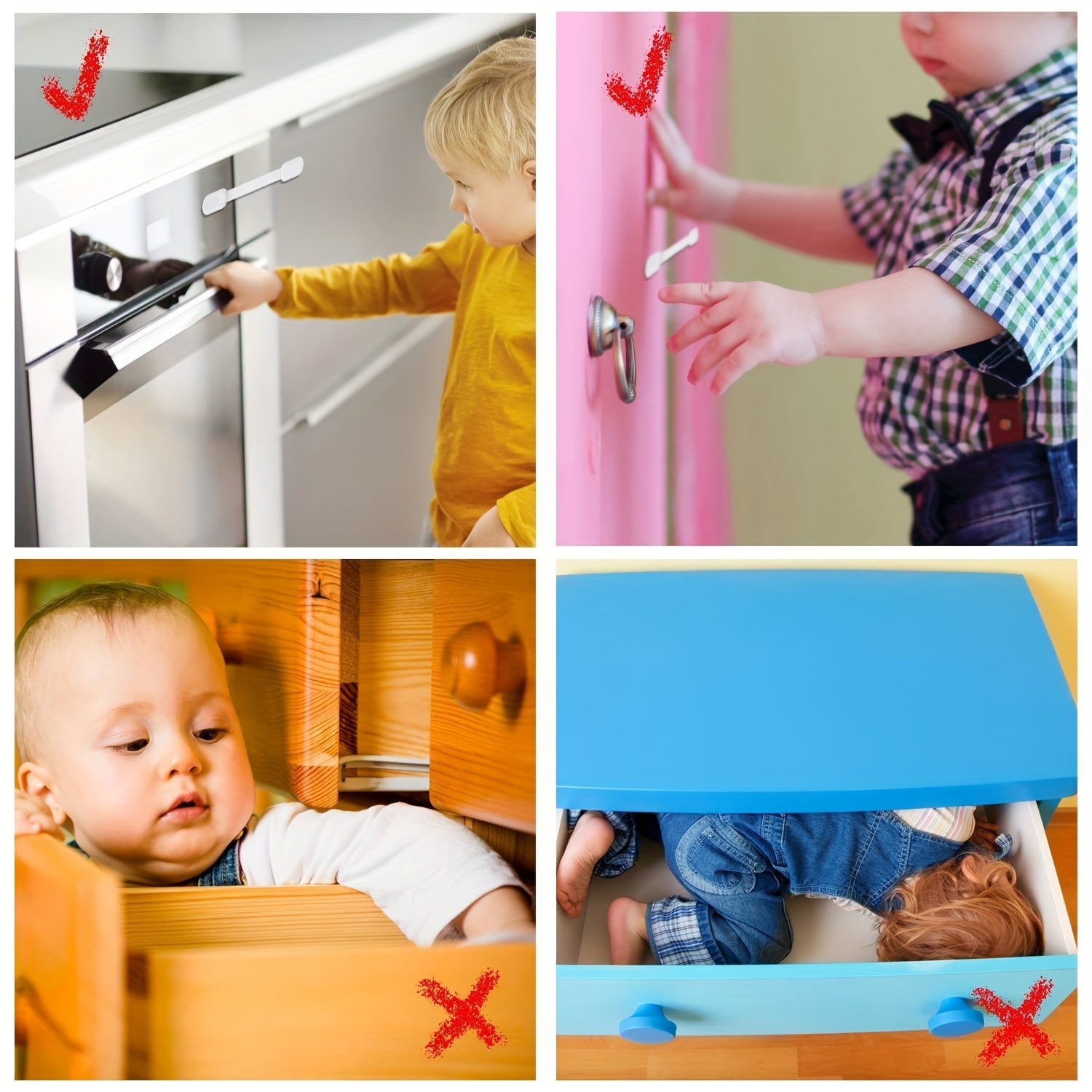 10 Pack Baby Proofing Cabinet Locks Child Safety Sticky Locks