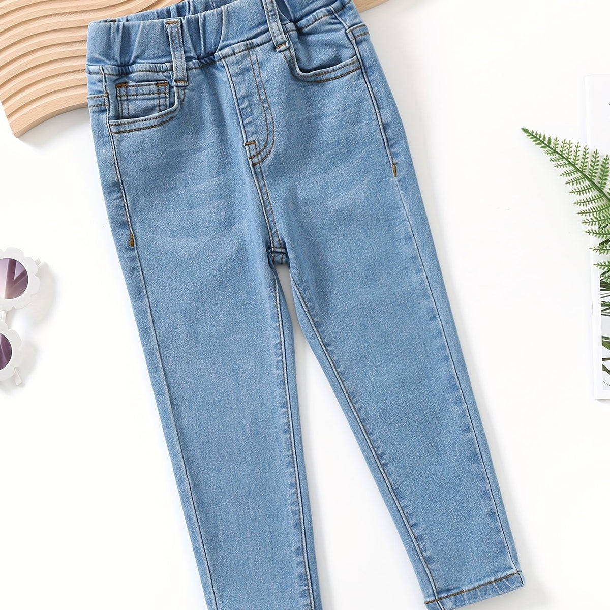 Toddler Girls Washed Jeans Skinny Slim Fit Denim Pants Kids Summer Clothes