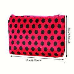 2pcs Zipper Makeup Pouch Heart Stripe Leopard Pattern Cosmetic Pouch