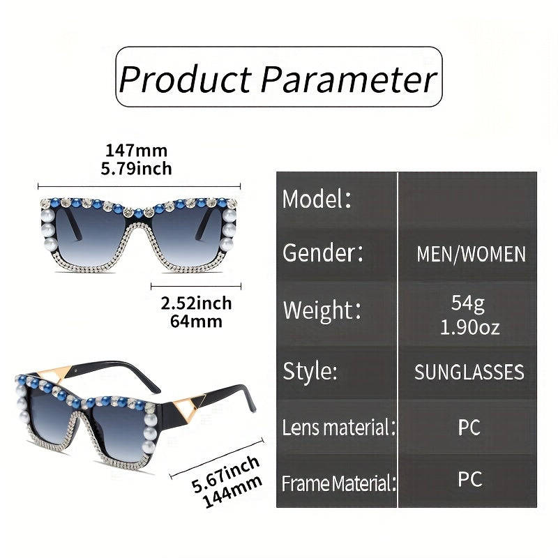 Glitter Rhinestone Cat Eye Sunglasses UV400 Summer Party Glasses