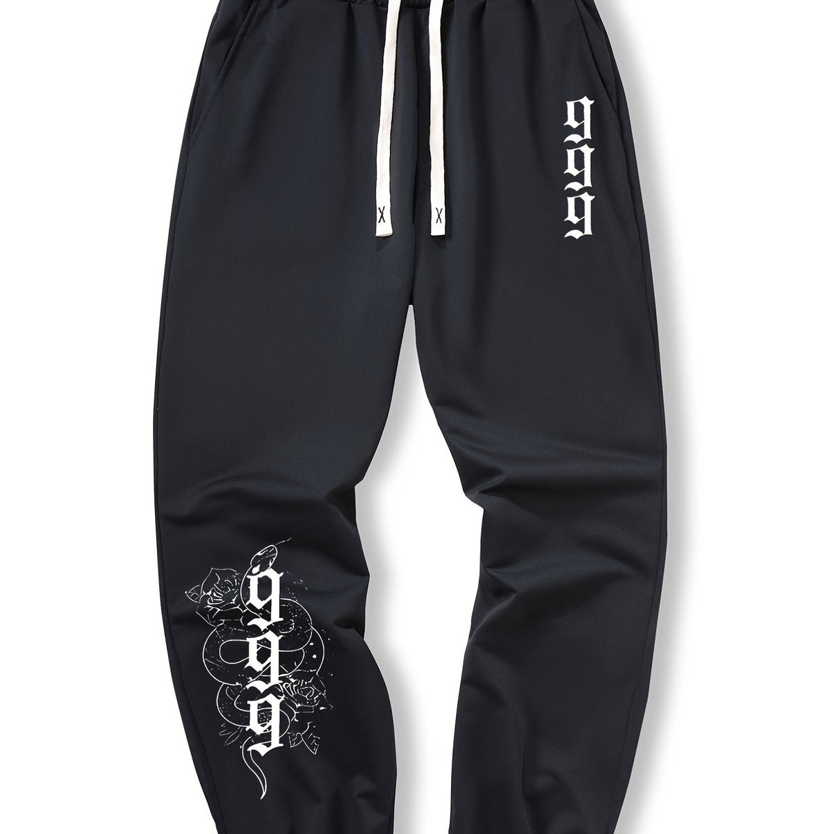 Men's Stylish Pattern Pants Casual Loose Drawstring Sweatpants