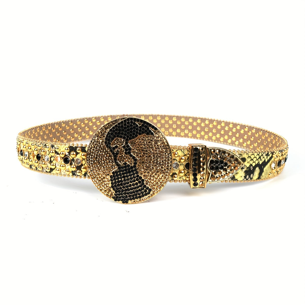 Bling Bling Rhinestone Buckle Belt for Men Women