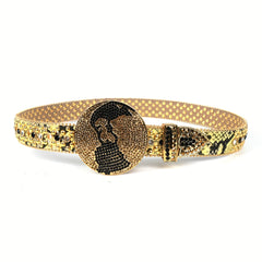 Bling Bling Rhinestone Buckle Belt for Men Women