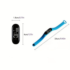 Girls Sports Digital Watch LED Oval Electronic Silicon Strap
