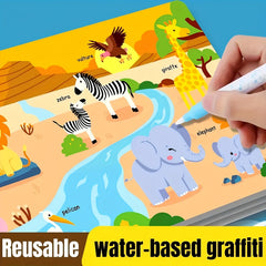 Water Painting Book for Animal Cognition Learning