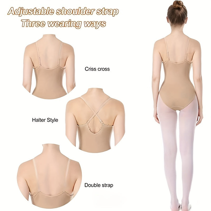 Seamless Nude Camisole Leotard Dress with Transition Straps