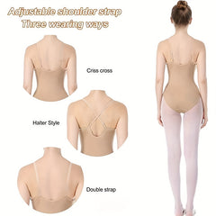 Seamless Nude Camisole Leotard Dress with Transition Straps